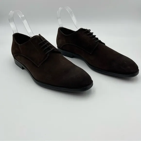 To Boot New York Amedeo Dark Brown Aero Suede Derby Shoes SZ 15-MSRP $399-NEW