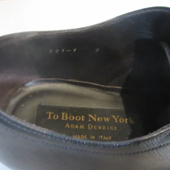 TO BOOT NEW YORK Black Textured Leather Shoes 9 with Bag