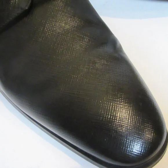 TO BOOT NEW YORK Black Textured Leather Shoes 9 with Bag