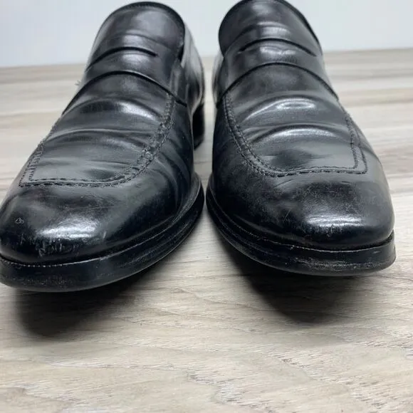 To Boot New York Size 9.5 Palo Alto Black Leather Penny Loafer Driving Shoes