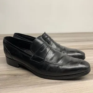 To Boot New York Size 9.5 Palo Alto Black Leather Penny Loafer Driving Shoes
