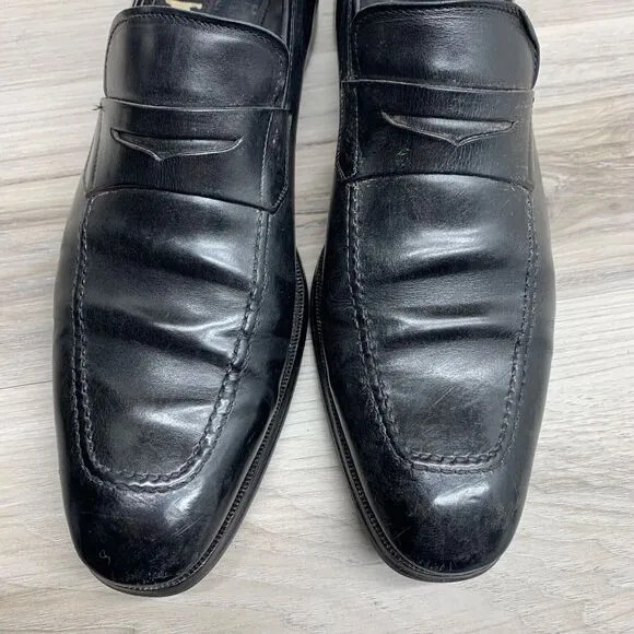 To Boot New York Size 9.5 Palo Alto Black Leather Penny Loafer Driving Shoes