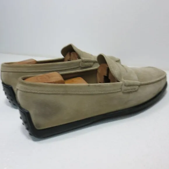Tod's 9.5 Soft Suede Leather Driver Moccasin Loafers Men's Footwear Shoes 10.5