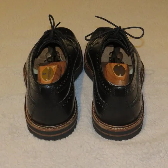 Tod's Black Leather Longwing Gun Boat Brogues 8.5