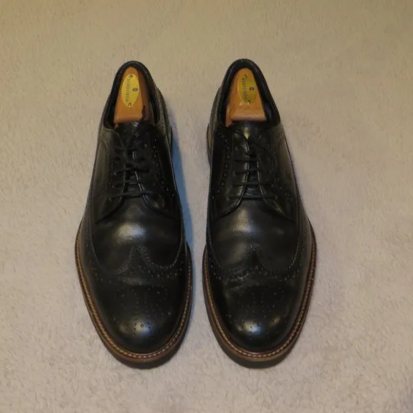 Tod's Black Leather Longwing Gun Boat Brogues 8.5