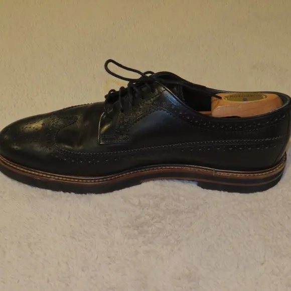 Tod's Black Leather Longwing Gun Boat Brogues 8.5