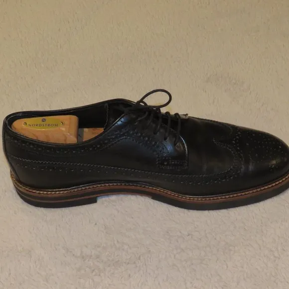Tod's Black Leather Longwing Gun Boat Brogues 8.5
