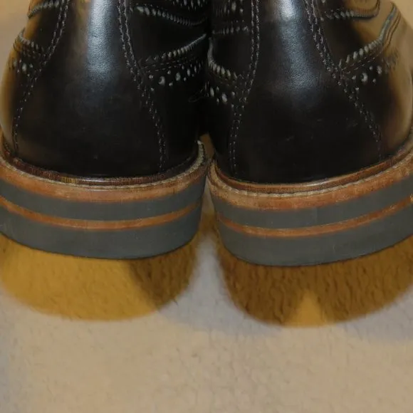 Tod's Black Leather Longwing Gun Boat Brogues 8.5