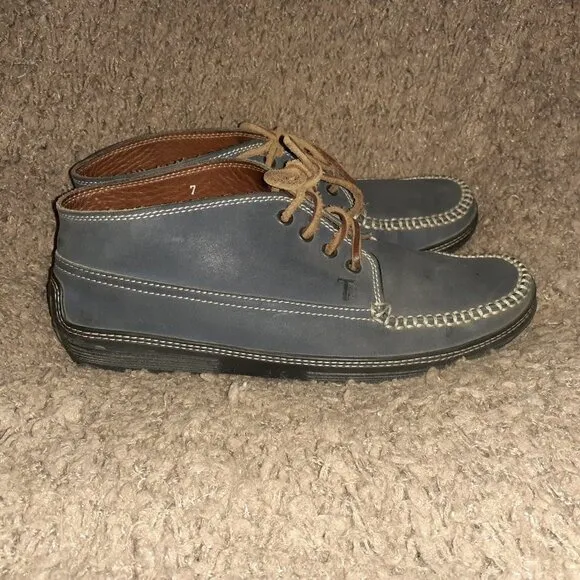 TOD'S-Chukka Boots-Moccasins Toe-Blue Suede