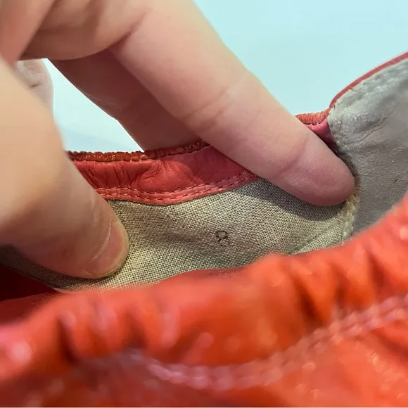 Tod’s Dee Driving Ballet Flats 8 Red Orange