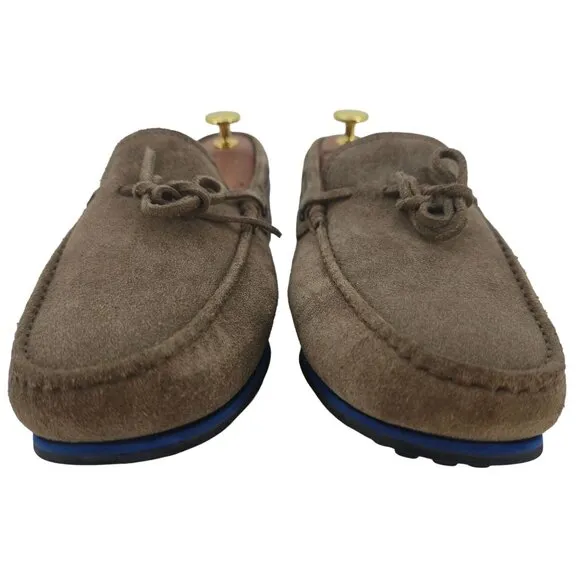 Tod's Gommino Gray Suede Driving Loafers Men size 5A Moccasins Italy Dress Shoes