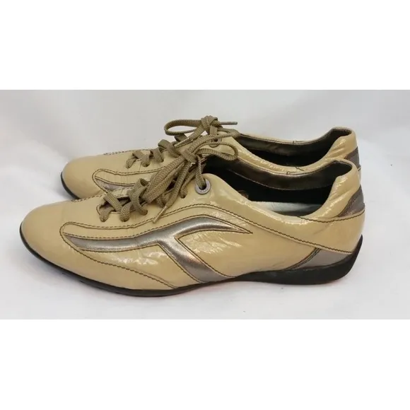 Tod's Lace Up Patent Leather Sneakers Flats