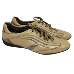 Tod's Lace Up Patent Leather Sneakers Flats
