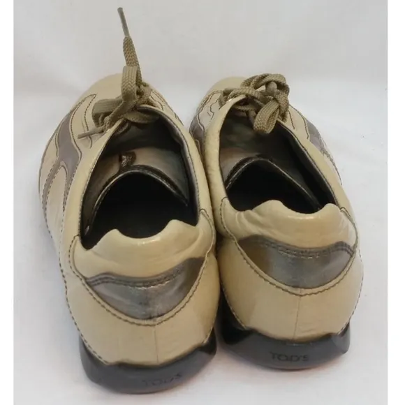 Tod's Lace Up Patent Leather Sneakers Flats
