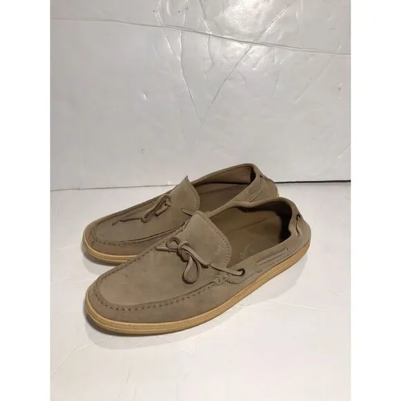 Tod's Men’s Loafer Shoes Size 8 Moccasins Naturale Suede Slippers Workwear Tan