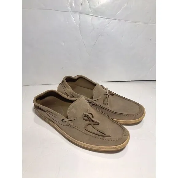 Tod's Men’s Loafer Shoes Size 8 Moccasins Naturale Suede Slippers Workwear Tan