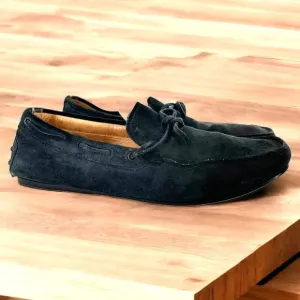Tod's Navy Blue Suede Leather Driving Moccasins Men's Size 8.5
