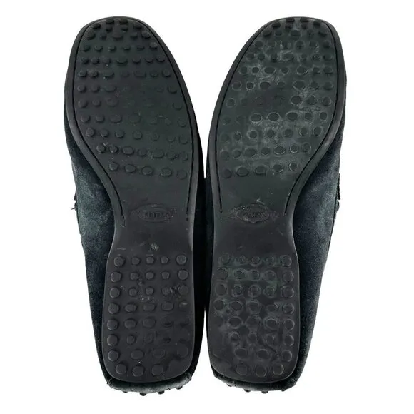 Tod's Navy Blue Suede Leather Driving Moccasins Men's Size 8.5