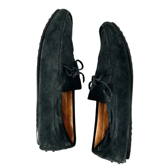 Tod's Navy Blue Suede Leather Driving Moccasins Men's Size 8.5
