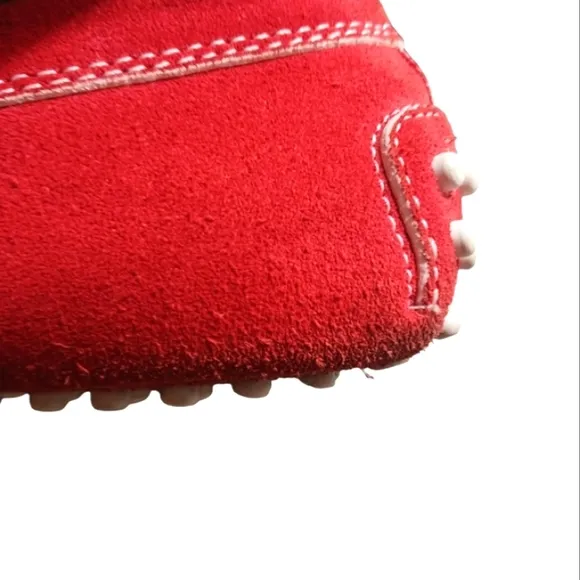 Tod’s Red Suede Loafer Driving Moccasins Rare Limited Edition