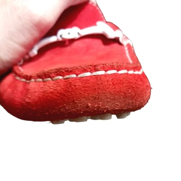 Tod’s Red Suede Loafer Driving Moccasins Rare Limited Edition
