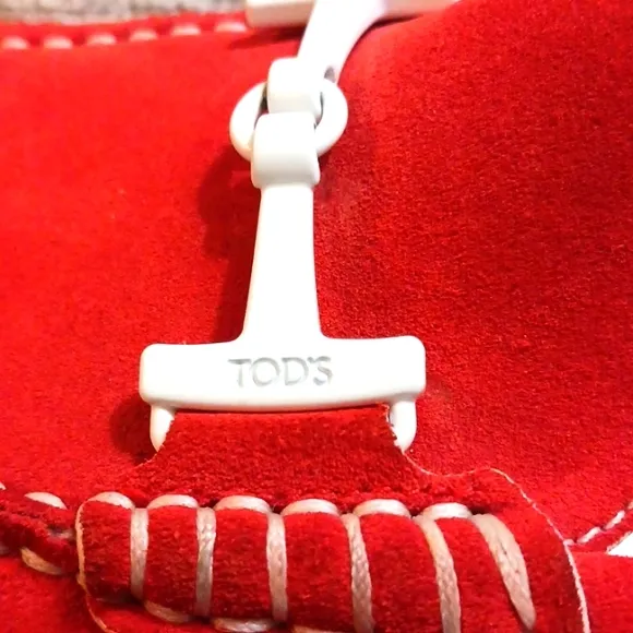 Tod’s Red Suede Loafer Driving Moccasins Rare Limited Edition