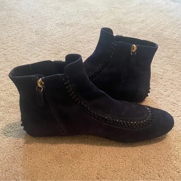 TOD’S Suede Dark Blue Ankle Boot Moccasins - Size 41