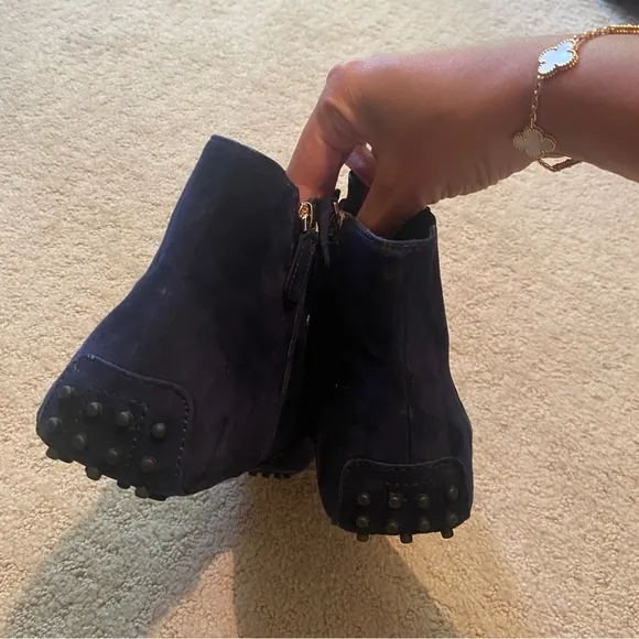 TOD’S Suede Dark Blue Ankle Boot Moccasins - Size 41