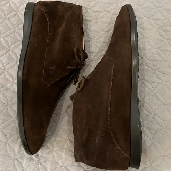 Tod's Suede Lace-Up Chukka Boots – Size US 11