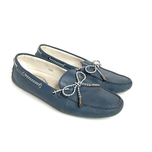 Tod’s Sz eu 38 Blue Leather Boat Shoe