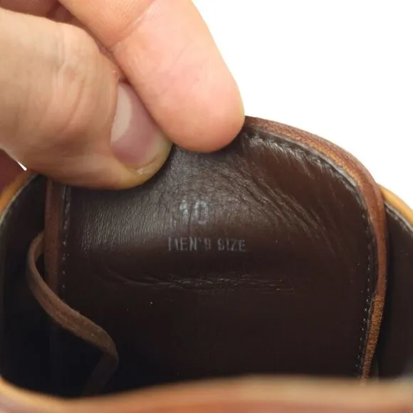 TOD'S Tan Brown Leather Wingtip Brogue Leather Oxford Dress Shoes 10 Old Money