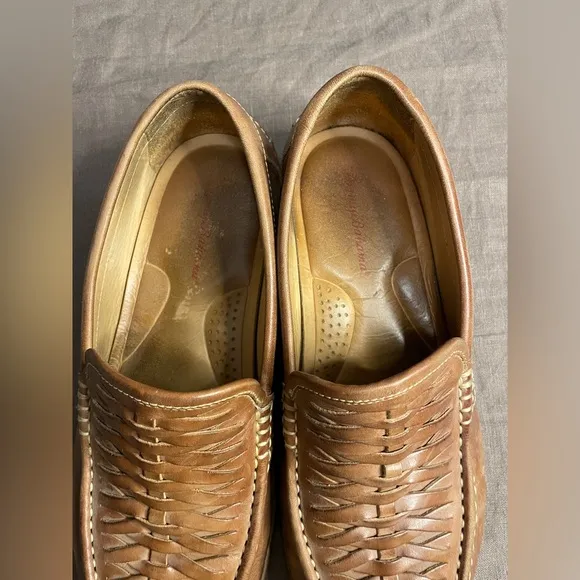 Tommy Bahama Fynn Leather Woven Slip On Shoes 9M Comfort Beach Boat Cruise Vaca