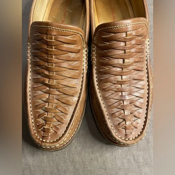 Tommy Bahama Fynn Leather Woven Slip On Shoes 9M Comfort Beach Boat Cruise Vaca