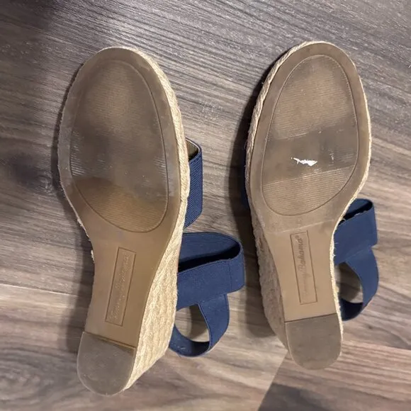 Tommy Bahama Navy Andre Assous Allison Wedges Espadrille Size 7