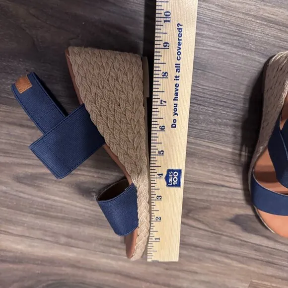 Tommy Bahama Navy Andre Assous Allison Wedges Espadrille Size 7