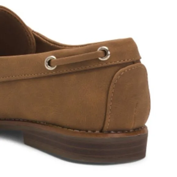 Tommy Bahama Women's Nahara Leather Moccasin Boat Flat Loafers in Brown Size 7.5