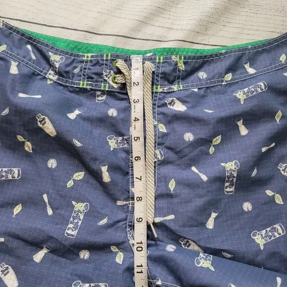 Tommy BahamaSize40Men's Swim Trunks All Over Mojito Print Drawstring Vacation