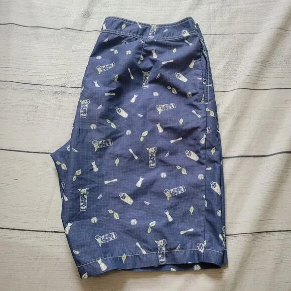 Tommy BahamaSize40Men's Swim Trunks All Over Mojito Print Drawstring Vacation
