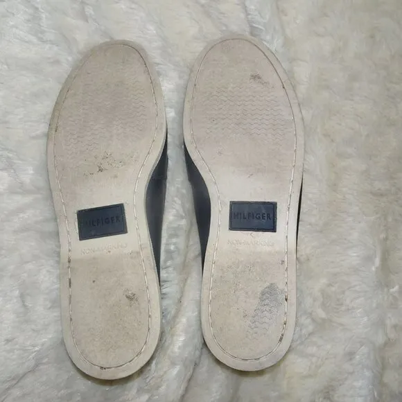 Tommy Hilfiger Dark Blue Leather Boat Shoes Size 10.5