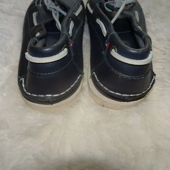Tommy Hilfiger Dark Blue Leather Boat Shoes Size 10.5