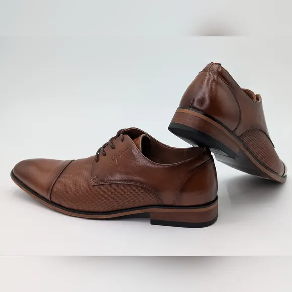 Tommy Hilfiger Men's Sheldon Lace Up Dress Oxfords Medium Brown 8.5