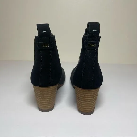 Toms Kelsey Leather Suede Wedges Size 7.5