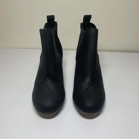 Toms Kelsey Leather Suede Wedges Size 7.5