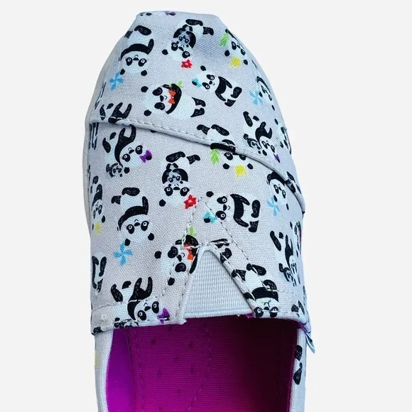 Toms Kids Panda Party Alpargata Canvas Slip On Shoes