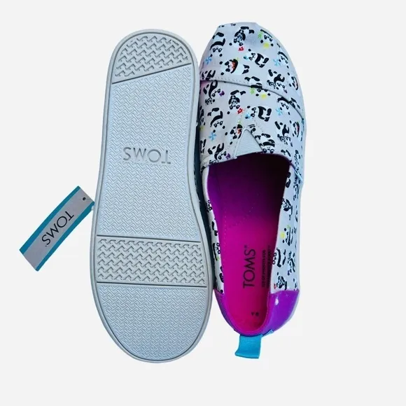 Toms Kids Panda Party Alpargata Canvas Slip On Shoes