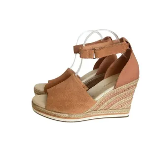 Toms Orange Coral Marisol Espadrille Wedges Womens 10