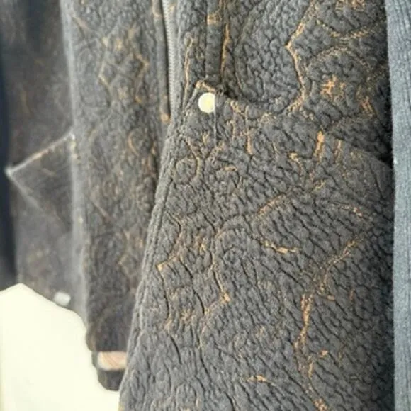 TONIA DEBELLIS Zip-Up Hoodie Jacket Black Textured Hooded XL Canada Casual