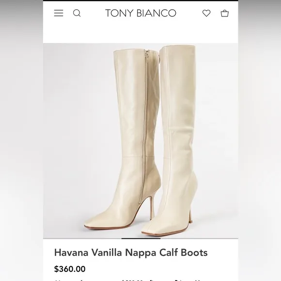 Tony Bianco Cream Heeled Boots