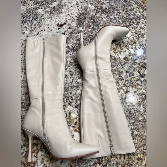 Tony Bianco Cream Heeled Boots