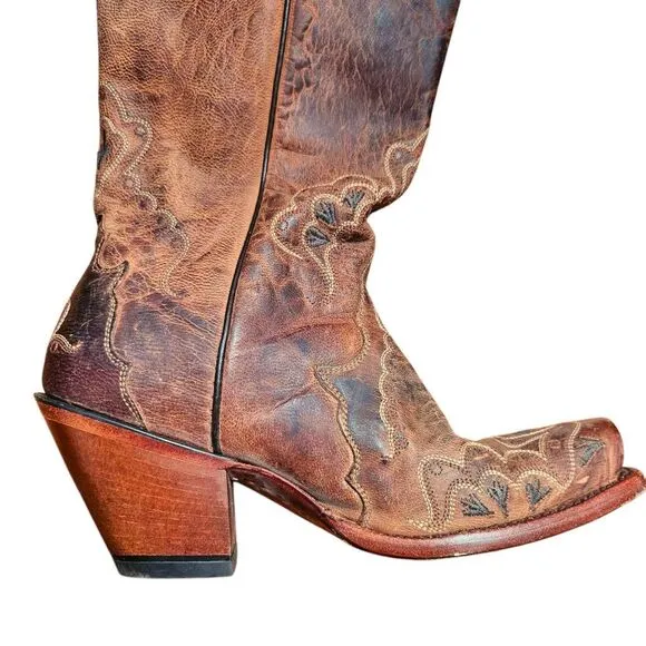 tony lama leather cowboy boots
